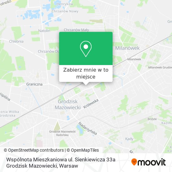 Mapa Wspólnota Mieszkaniowa ul. Sienkiewicza 33a Grodzisk Mazowiecki