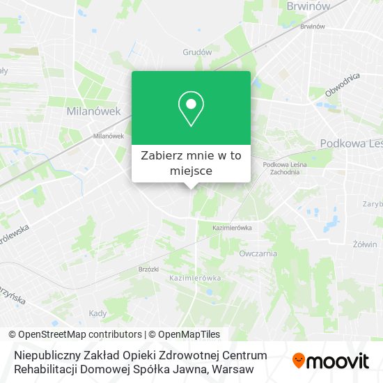 Mapa Niepubliczny Zakład Opieki Zdrowotnej Centrum Rehabilitacji Domowej Spółka Jawna