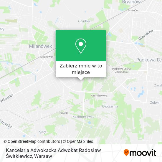 Mapa Kancelaria Adwokacka Adwokat Radosław Świtkiewicz