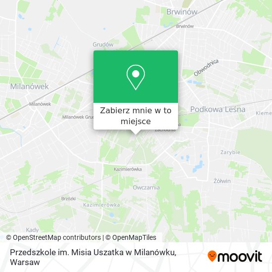 Mapa Przedszkole im. Misia Uszatka w Milanówku