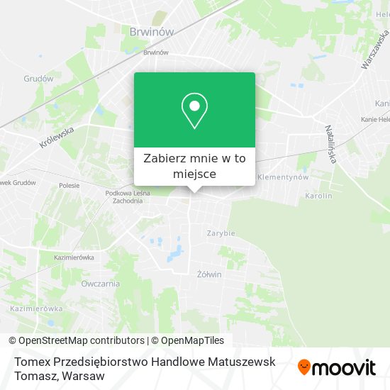 Mapa Tomex Przedsiębiorstwo Handlowe Matuszewsk Tomasz