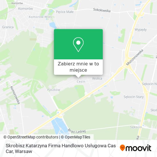 Mapa Skrobisz Katarzyna Firma Handlowo Usługowa Cas Car