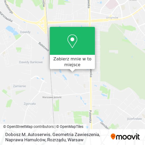 Mapa Dobosz M. Autoserwis. Geometria Zawieszenia, Naprawa Hamulców, Rozrządu