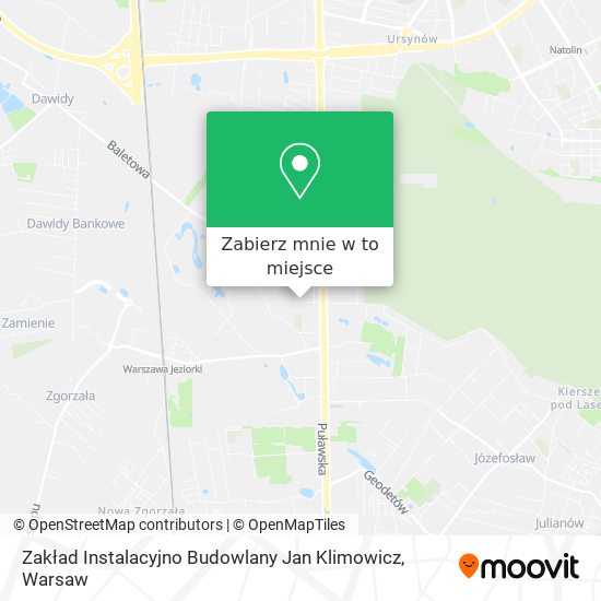 Mapa Zakład Instalacyjno Budowlany Jan Klimowicz