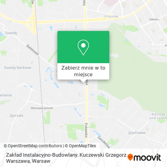 Mapa Zakład Instalacyjno-Budowlany. Kuczewski Grzegorz Warszawa