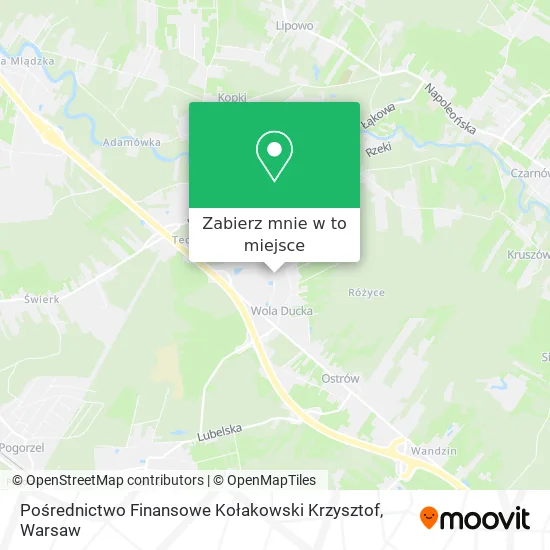 Mapa Pośrednictwo Finansowe Kołakowski Krzysztof