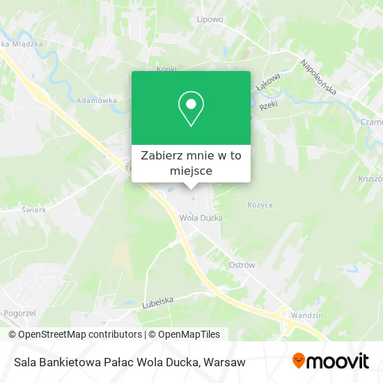 Mapa Sala Bankietowa Pałac Wola Ducka