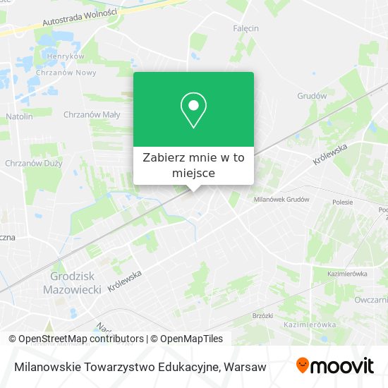 Mapa Milanowskie Towarzystwo Edukacyjne