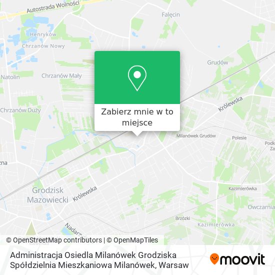 Mapa Administracja Osiedla Milanówek Grodziska Spółdzielnia Mieszkaniowa Milanówek