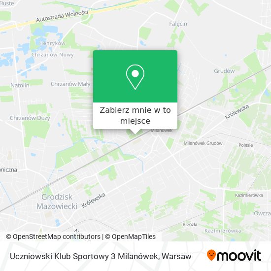 Mapa Uczniowski Klub Sportowy 3 Milanówek