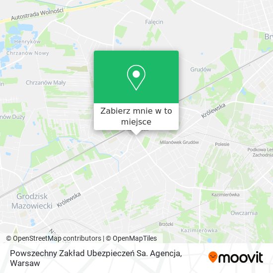 Mapa Powszechny Zakład Ubezpieczeń Sa. Agencja