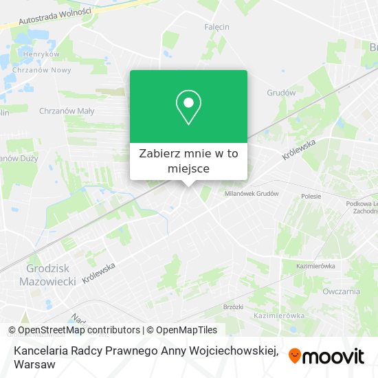 Mapa Kancelaria Radcy Prawnego Anny Wojciechowskiej