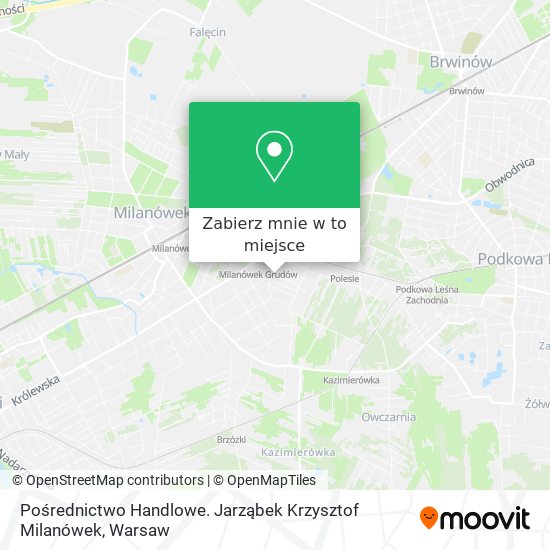 Mapa Pośrednictwo Handlowe. Jarząbek Krzysztof Milanówek