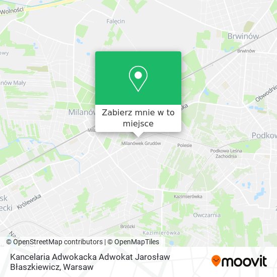 Mapa Kancelaria Adwokacka Adwokat Jarosław Błaszkiewicz