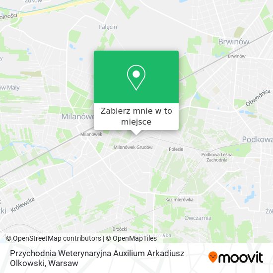 Mapa Przychodnia Weterynaryjna Auxilium Arkadiusz Olkowski