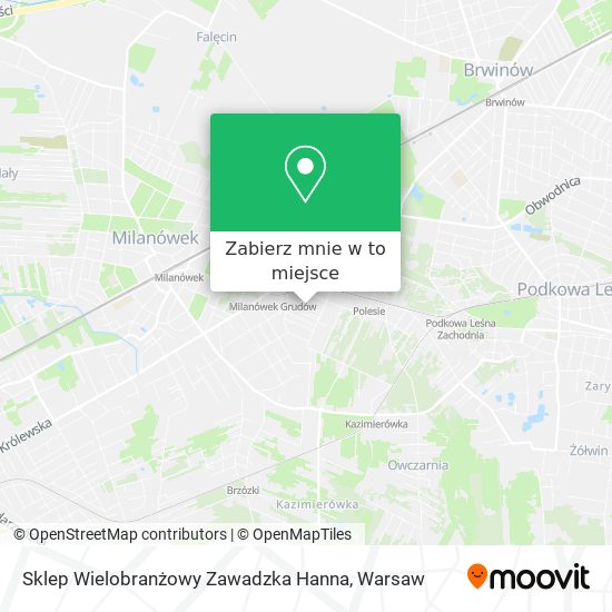 Mapa Sklep Wielobranżowy Zawadzka Hanna