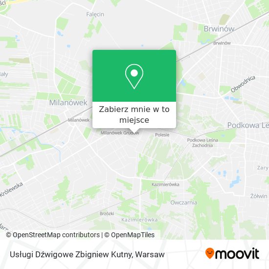 Mapa Usługi Dźwigowe Zbigniew Kutny