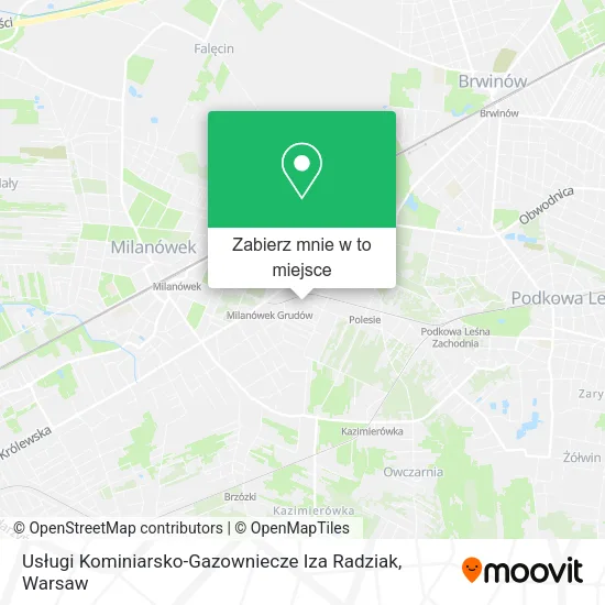 Mapa Usługi Kominiarsko-Gazowniecze Iza Radziak