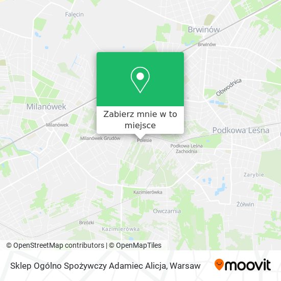 Mapa Sklep Ogólno Spożywczy Adamiec Alicja