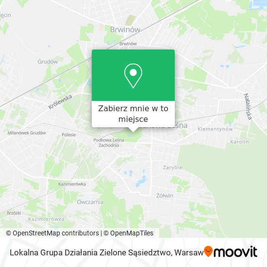 Mapa Lokalna Grupa Działania Zielone Sąsiedztwo