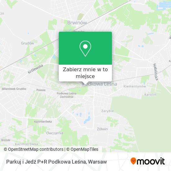 Mapa Parkuj i Jedź P+R Podkowa Leśna