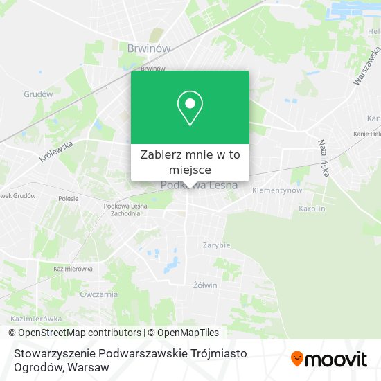 Mapa Stowarzyszenie Podwarszawskie Trójmiasto Ogrodów