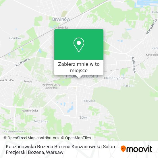 Mapa Kaczanowska Bożena Bożena Kaczanowska Salon Frezjerski Bożena