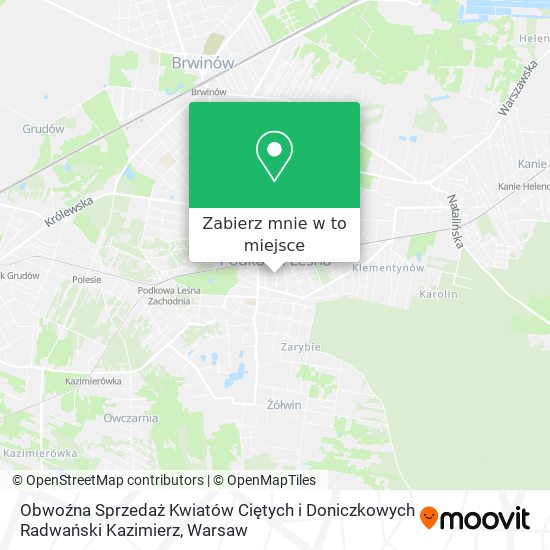 Mapa Obwoźna Sprzedaż Kwiatów Ciętych i Doniczkowych Radwański Kazimierz