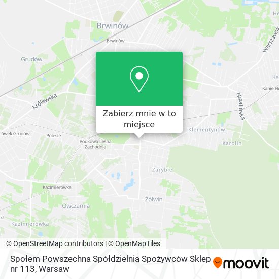 Mapa Społem Powszechna Spółdzielnia Spożywców Sklep nr 113