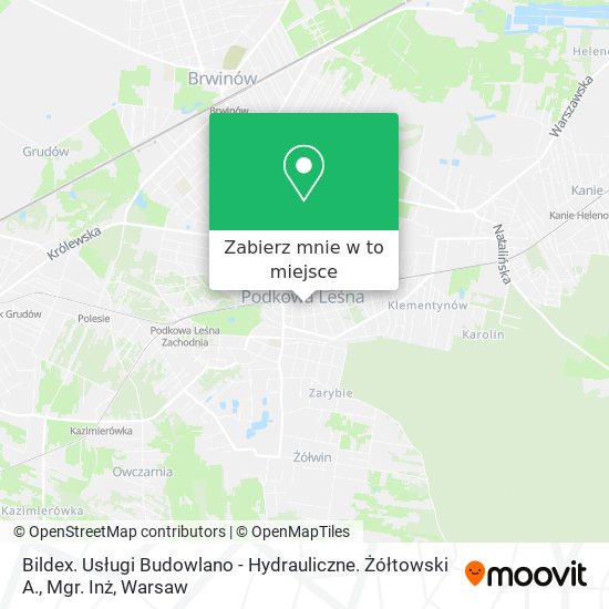 Mapa Bildex. Usługi Budowlano - Hydrauliczne. Żółtowski A., Mgr. Inż