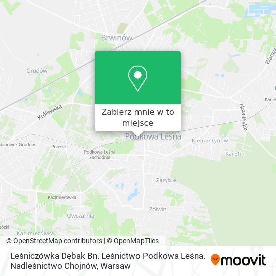 Mapa Leśniczówka Dębak Bn. Leśnictwo Podkowa Leśna. Nadleśnictwo Chojnów