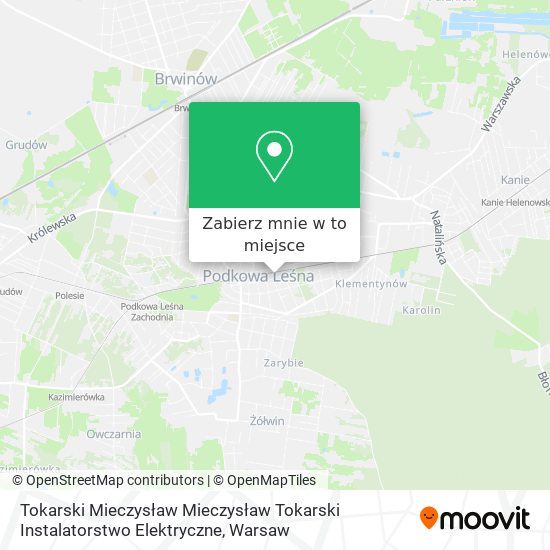 Mapa Tokarski Mieczysław Mieczysław Tokarski Instalatorstwo Elektryczne