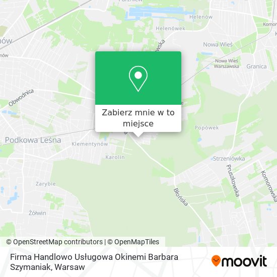 Mapa Firma Handlowo Usługowa Okinemi Barbara Szymaniak