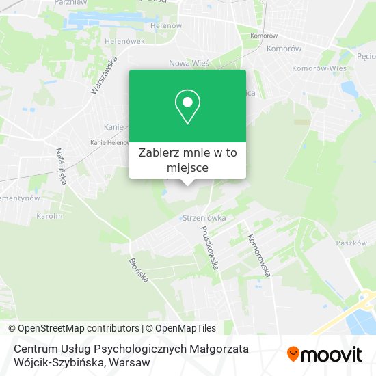 Mapa Centrum Usług Psychologicznych Małgorzata Wójcik-Szybińska