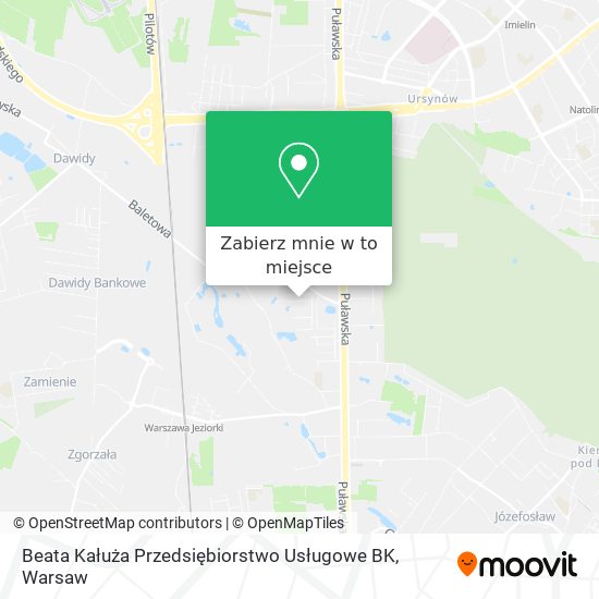 Mapa Beata Kałuża Przedsiębiorstwo Usługowe BK