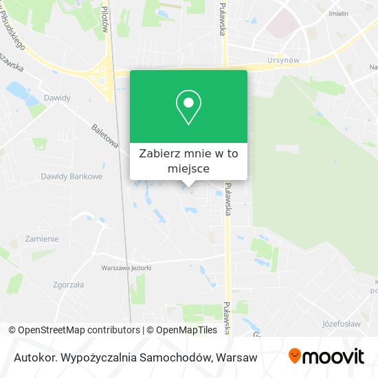 Mapa Autokor. Wypożyczalnia Samochodów