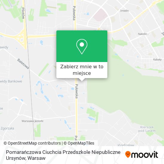 Mapa Pomarańczowa Ciuchcia Przedszkole Niepubliczne Ursynów