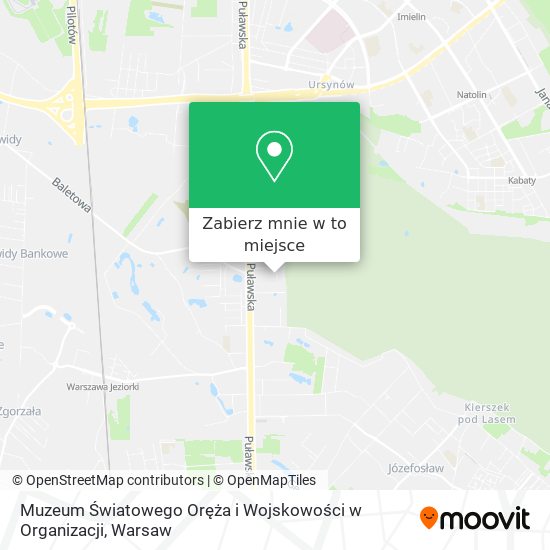 Mapa Muzeum Światowego Oręża i Wojskowości w Organizacji