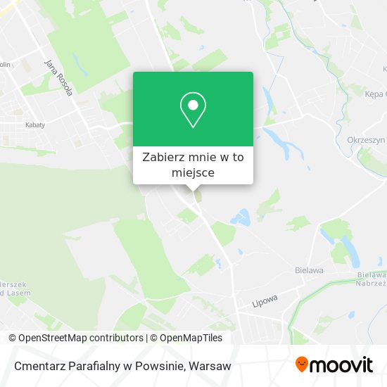 Mapa Cmentarz Parafialny w Powsinie