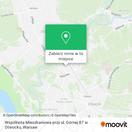 Mapa Wspólnota Mieszkaniowa przy ul. Górnej 87 w Otwocku