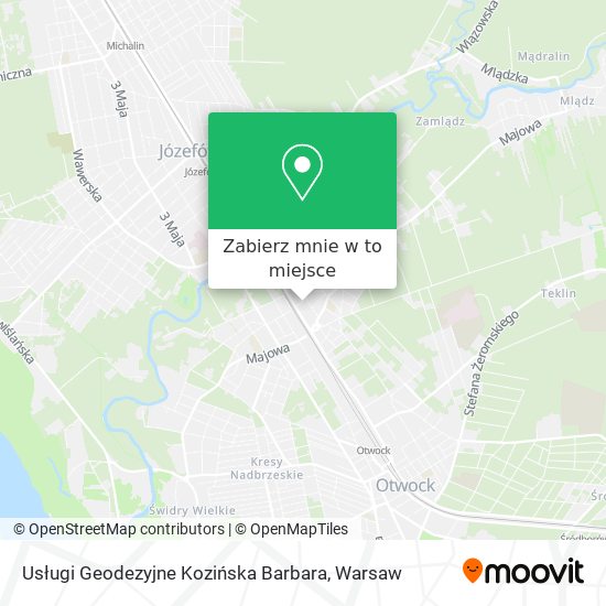 Mapa Usługi Geodezyjne Kozińska Barbara