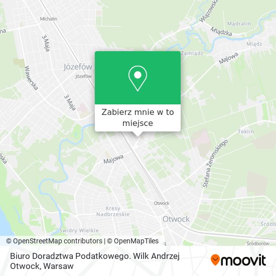 Mapa Biuro Doradztwa Podatkowego. Wilk Andrzej Otwock