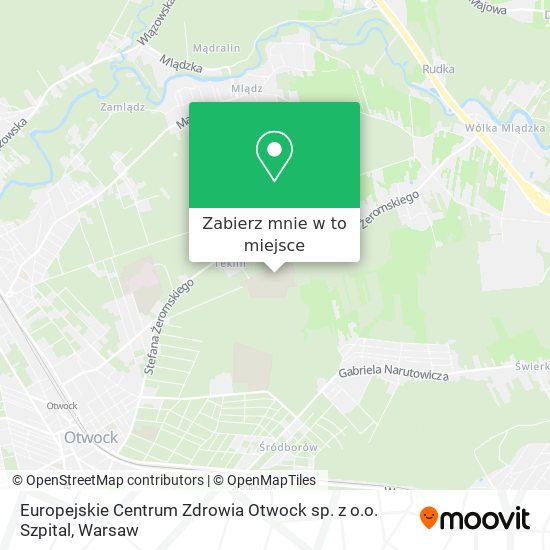 Mapa Europejskie Centrum Zdrowia Otwock sp. z o.o. Szpital