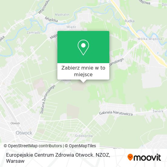 Mapa Europejskie Centrum Zdrowia Otwock. NZOZ