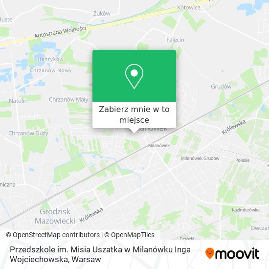 Mapa Przedszkole im. Misia Uszatka w Milanówku Inga Wojciechowska