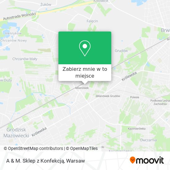 Mapa A & M. Sklep z Konfekcją