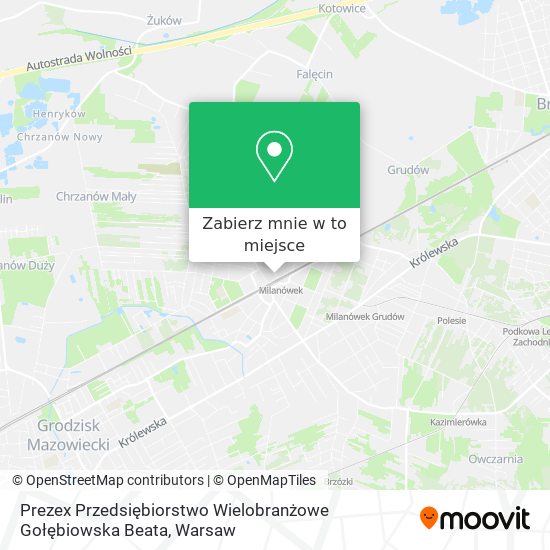 Mapa Prezex Przedsiębiorstwo Wielobranżowe Gołębiowska Beata