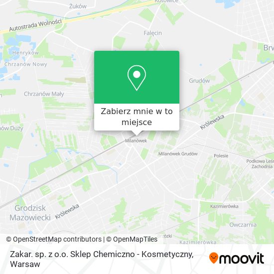 Mapa Zakar. sp. z o.o. Sklep Chemiczno - Kosmetyczny