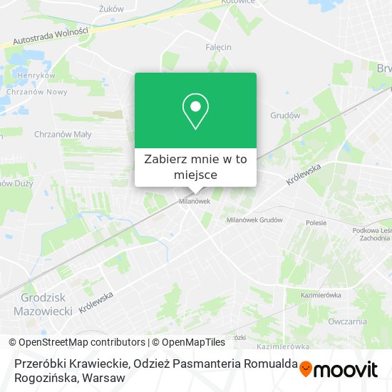 Mapa Przeróbki Krawieckie, Odzież Pasmanteria Romualda Rogozińska