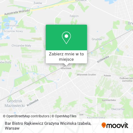 Mapa Bar Bistro Rajkiewicz Grażyna Wicińska Izabela